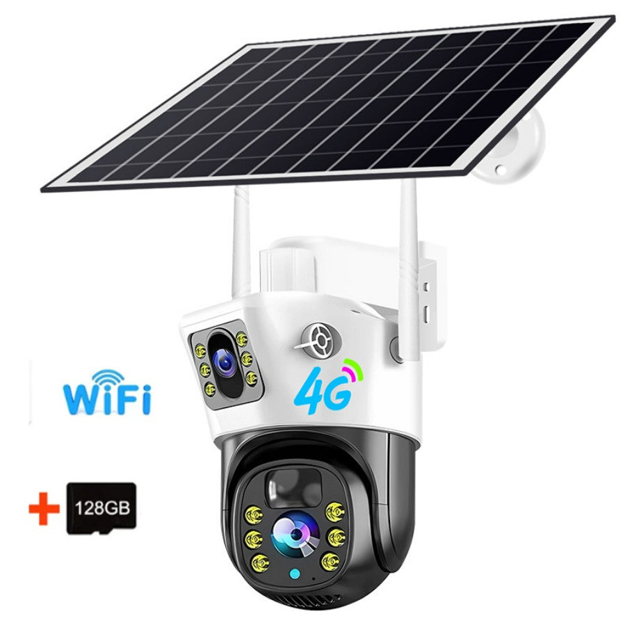 V380PRO Solar Camera 4MP Dual Lens Home Security Camera With Solar Panel - WIFI + 128GB Card_0