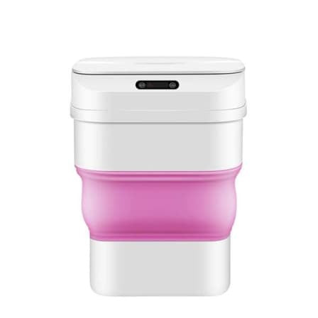 Intelligent Auto Smart Sensor Induction Folding Dustbin - Pink_0