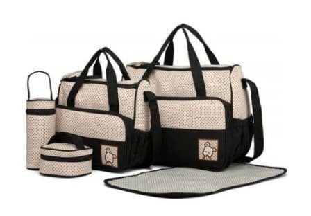 5 in 1 Nappy Bag Set - Black_0
