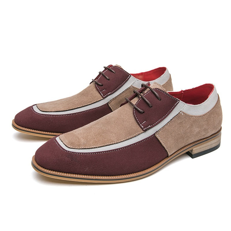 Casual leather shoes, fashionable and trendy lace up business formal leather shoes