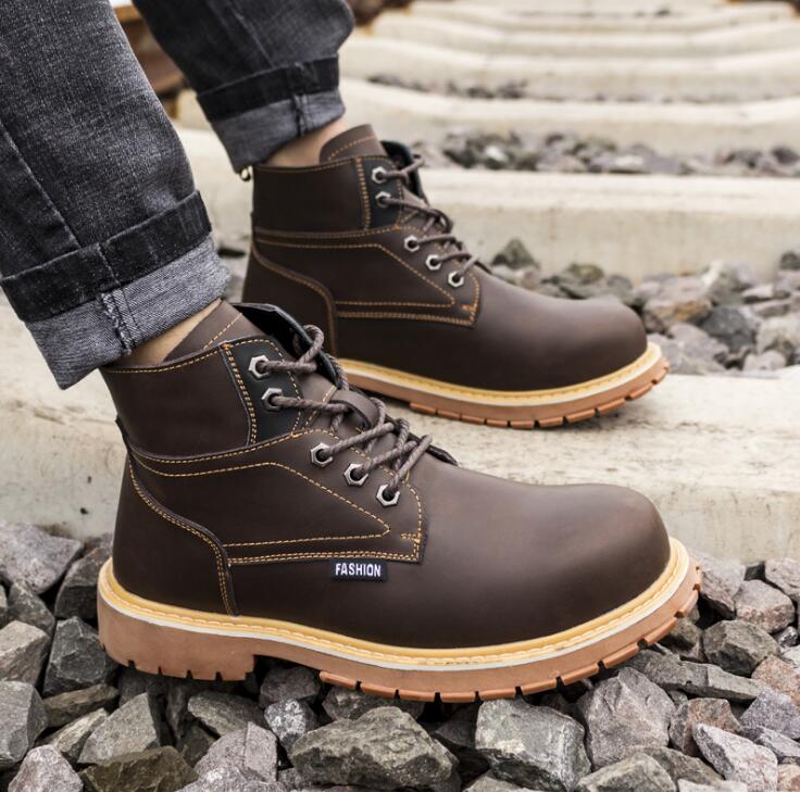 Men's casual boots winter work safety boots anti-puncture shoes men's safety shoes classic combat ankle boots men's sports shoes