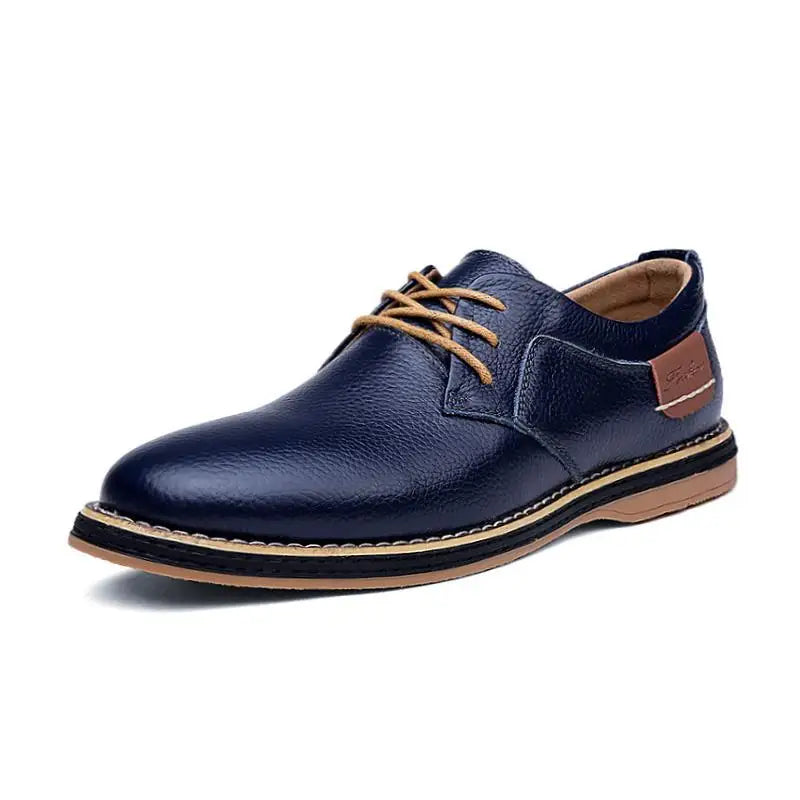 New Men Oxford Genuine PU Leather Dress Shoes Brogue Lace Up Flats Male Casual Shoes